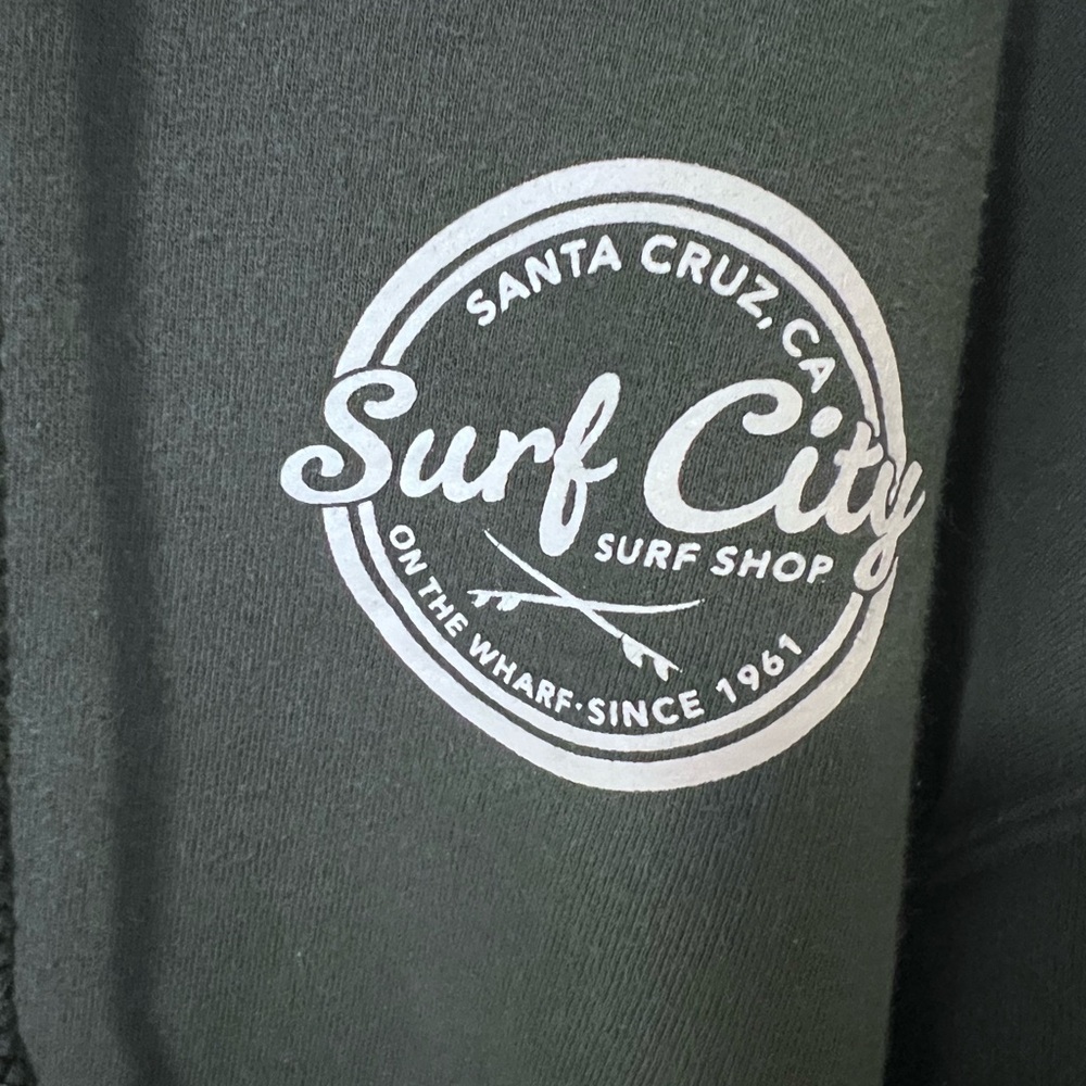 Surf City Surf Shop Santa Cruz CA Green Logo Hoodie - Picture 4 of 9